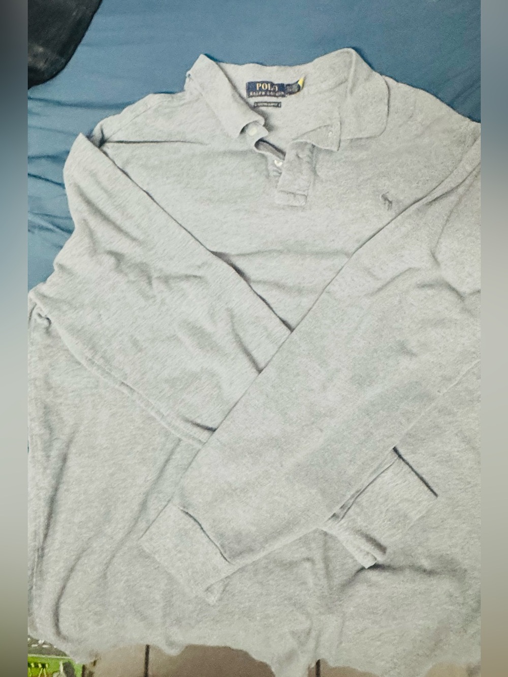 Polo by Ralph Lauren Light Gray Long-Sleeve Polo
